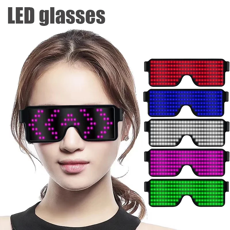 8 Modes Led Party Glasses Novelty Quick Flash USB Charge Luminous Christmas Concert Light Toys Decorations | Дом и сад