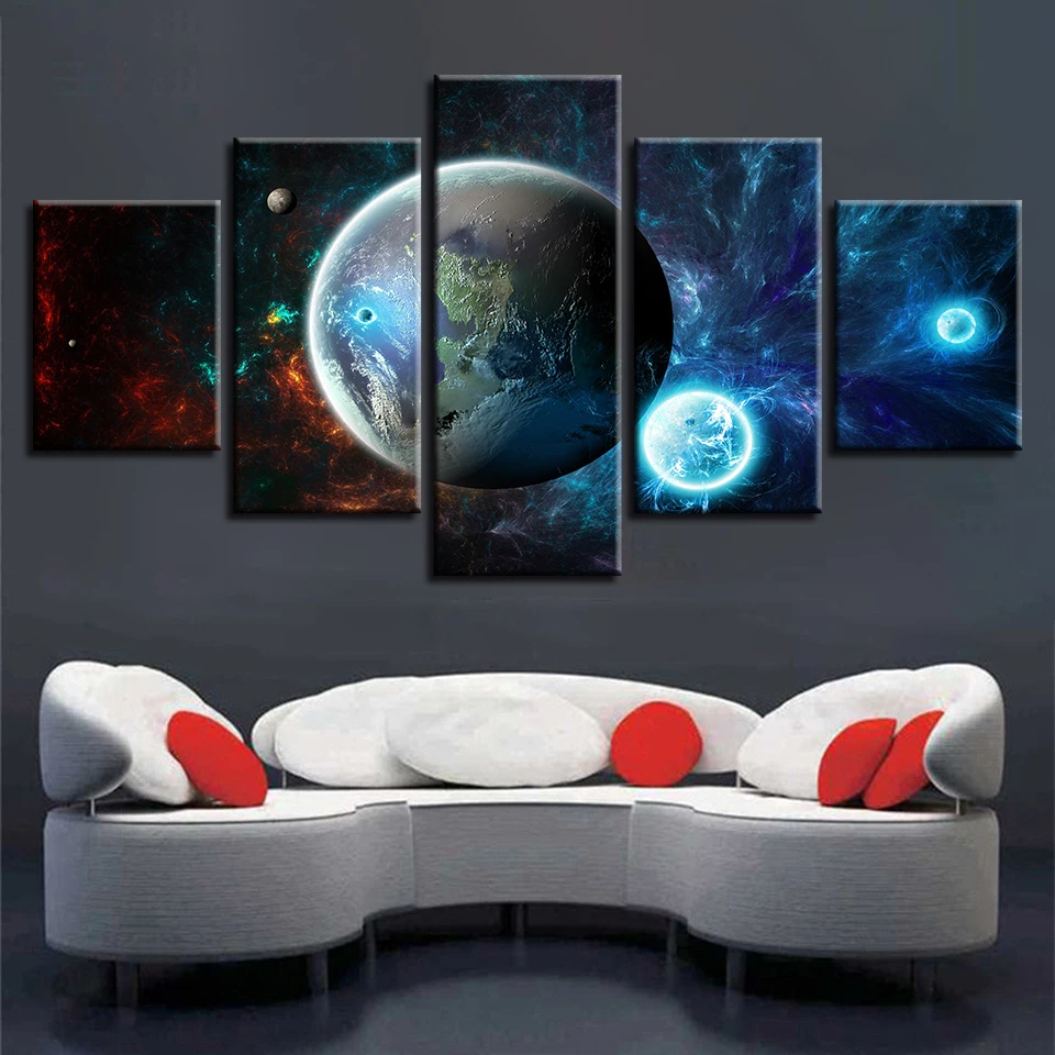 

5pcs Diamond Painting Universe Earth Planet Full Square Round Diamond Pattern Embroidery Cross Stitch 5D Rhinestone A917