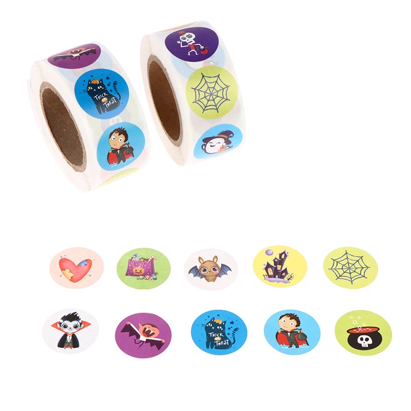 

500 шт., наклейки на Хэллоуин