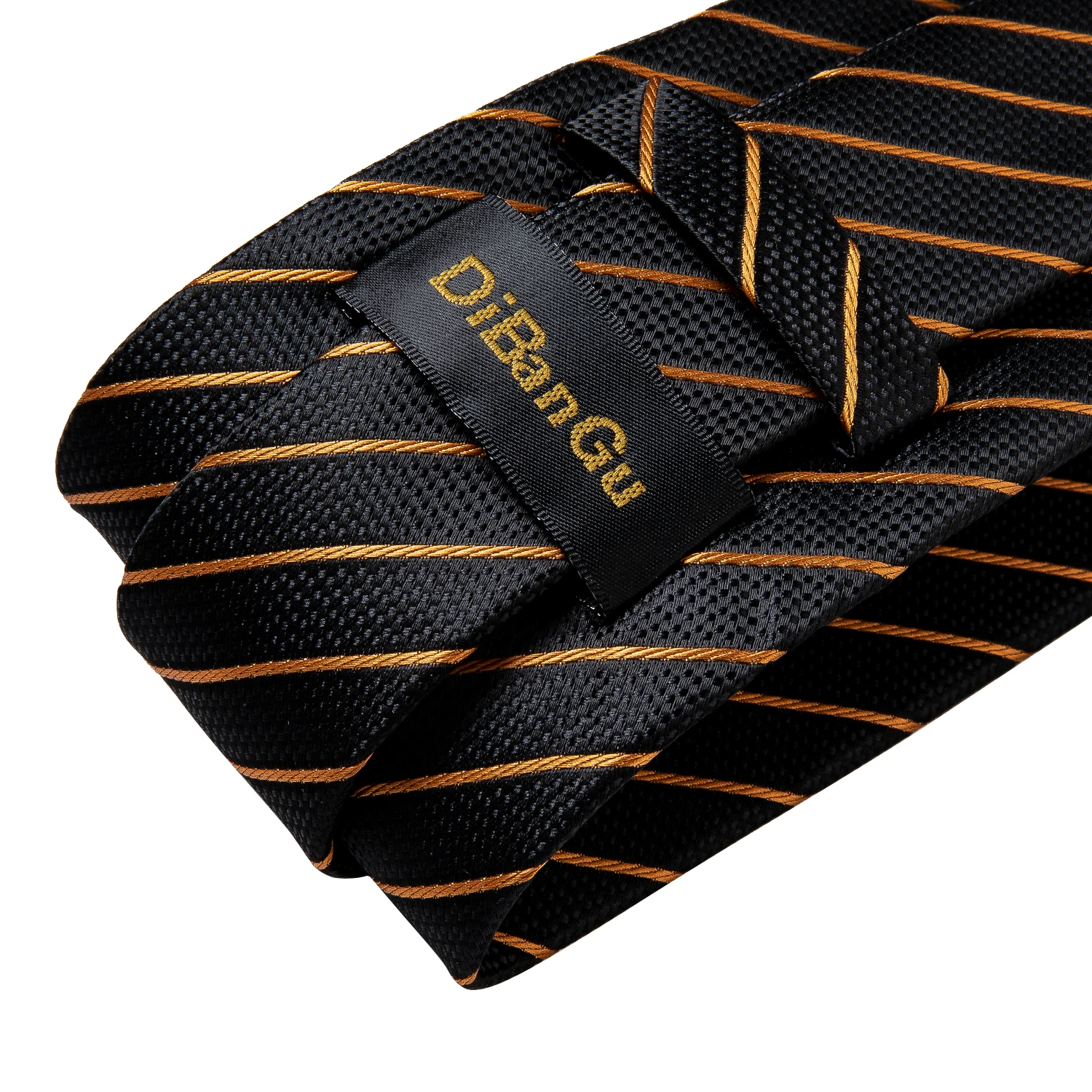 3 Pack Silk Tie Set Gift Set For Men Fashion Black Gold Striped Paisley Neckties Hanky Cufflinks Business Wedding Tie DiBanGu