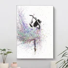 Красочная абстрактная картина танцующая девушка, холст, плакаты и печать балерины, картина на стену для гостиной, Декор