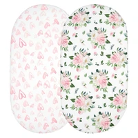 2 pcs stretchy baby fitted bassinet sheets cradle moses basket oval rectangle pad sheet mattress cover crib bed sheet 87hd