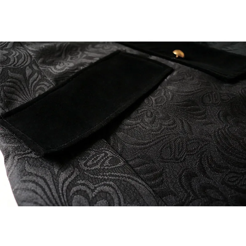 Мужской винтажный жакет в стиле стимпанк Готическая парча с длинным рукавом и