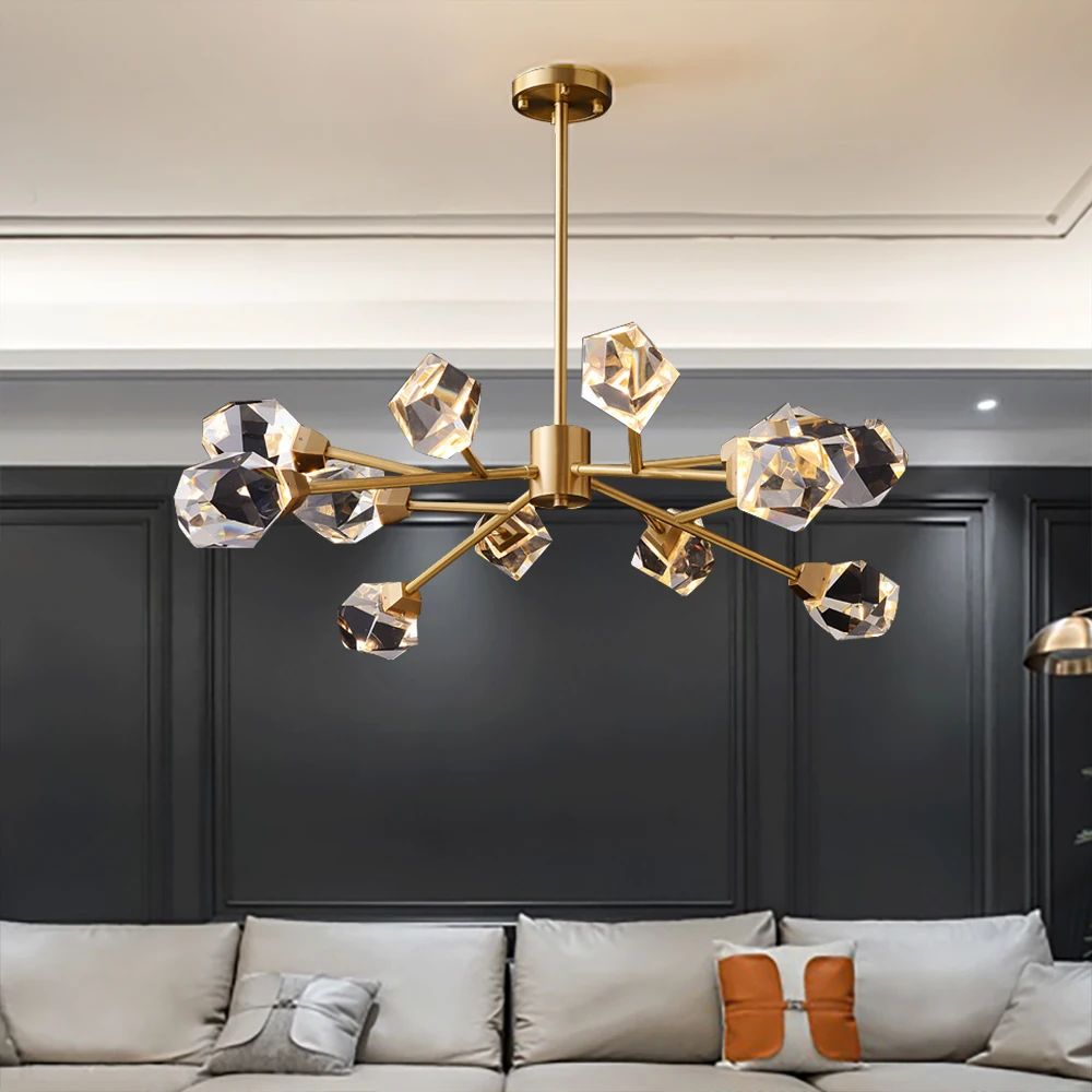 Современное Хрустальное внутреннее освещение люстры для гостиной столовой