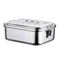 1900ml lunch box food grade 304 stainless steel bento box seal ring anti leak fruits snacks meals container for kids or adults
