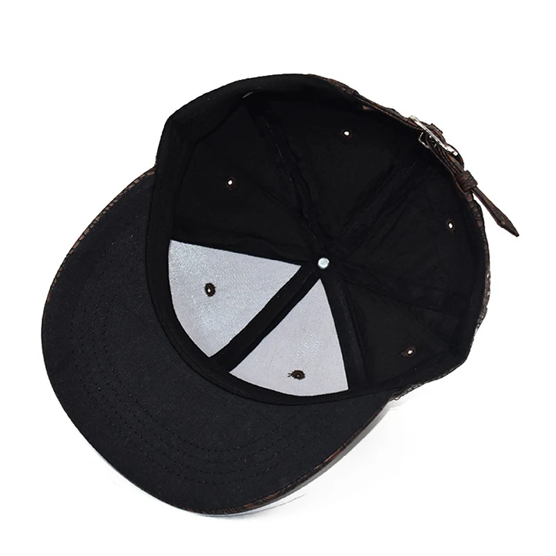 

New Leather Flat-brimmed Baseball Cap Fashion Men's Street Hat Hip-hop Baseball Cap Youth Street Dance Duck Tongue Cap