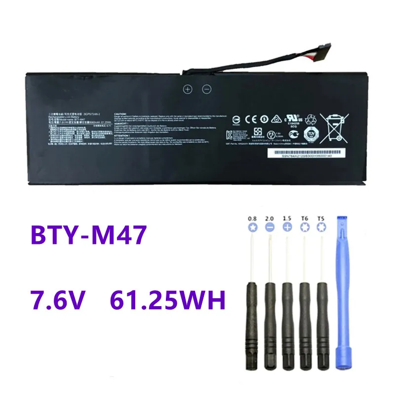 

BTY-M47 Laptop Battery for MSI GS40 GS43 GS43VR 6RE GS40 6QE 2ICP5/73/95-2 MS-14A3 MS-14A1 BTY-M47 7.6V 61.25WH