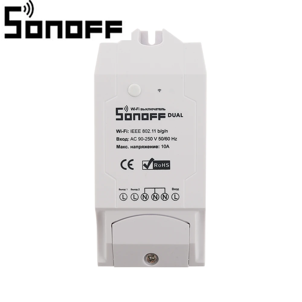 Sonoff DUAL R2 беспроводной WiFi переключатель дистанционного интеллектуального управления розетка Модуль Автоматизации умного дома для Sonoff Dual Itead переключатель