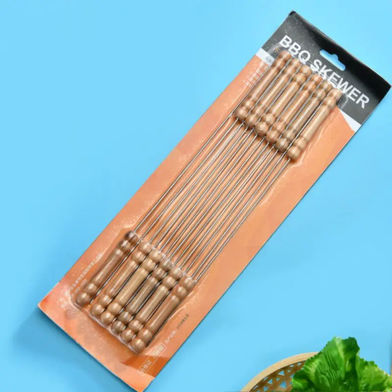 Барбекю обжига иглы обжарки инструменты шашлык Tong Kebabe шампуров 12 шт.