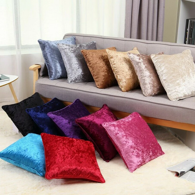 

45x45cm pillow case Ice crushed velvet cushion cover Decorative Pillows for Bed Car Decoration Kussenhoes Housse de Coussin