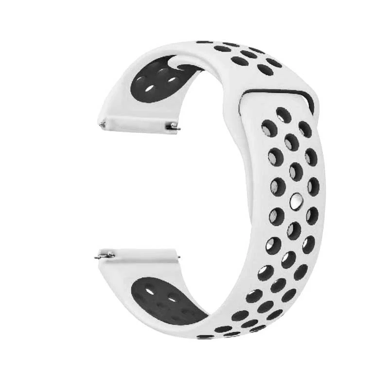 1-White black Ремешок для часов 22 мм 20 мм для samsung band galaxy watch active 46 мм gear S3 frontier 42 мм huawei watch gt ремешок силиконовый ремешок для часов - Цвет ремешка: 1-White black