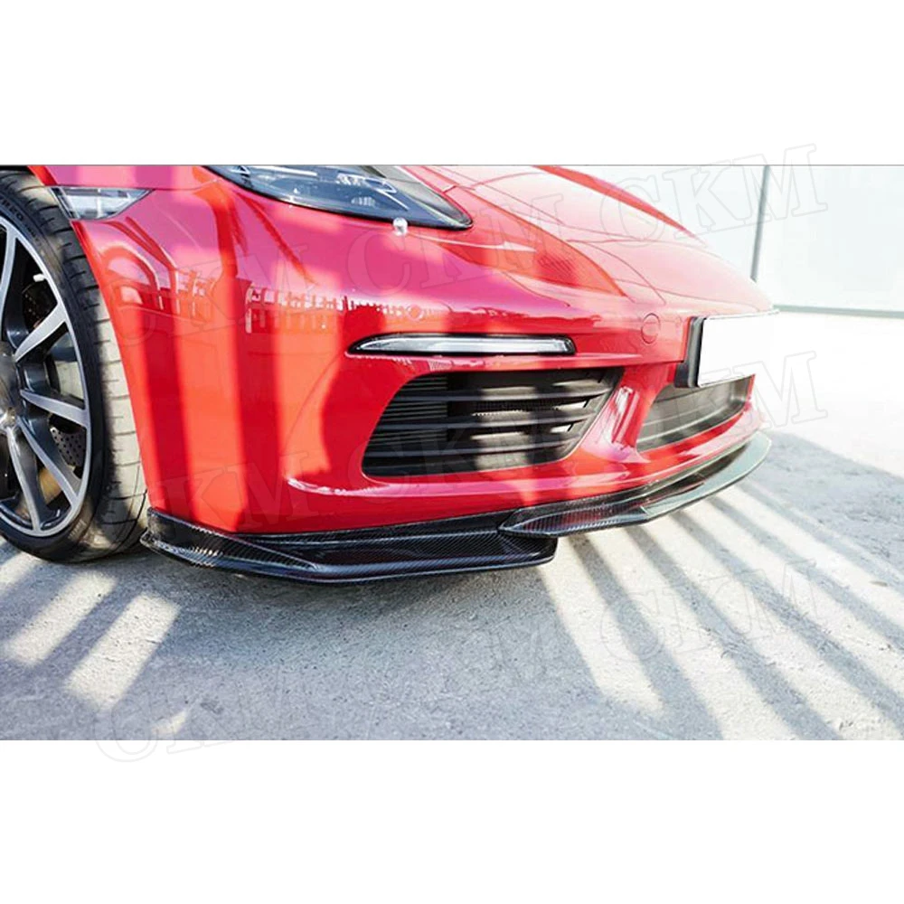 Карбоновый передний спойлер для губ пригодный Porsche 718 Cayman Boxster Base S Coupe 2017 2018