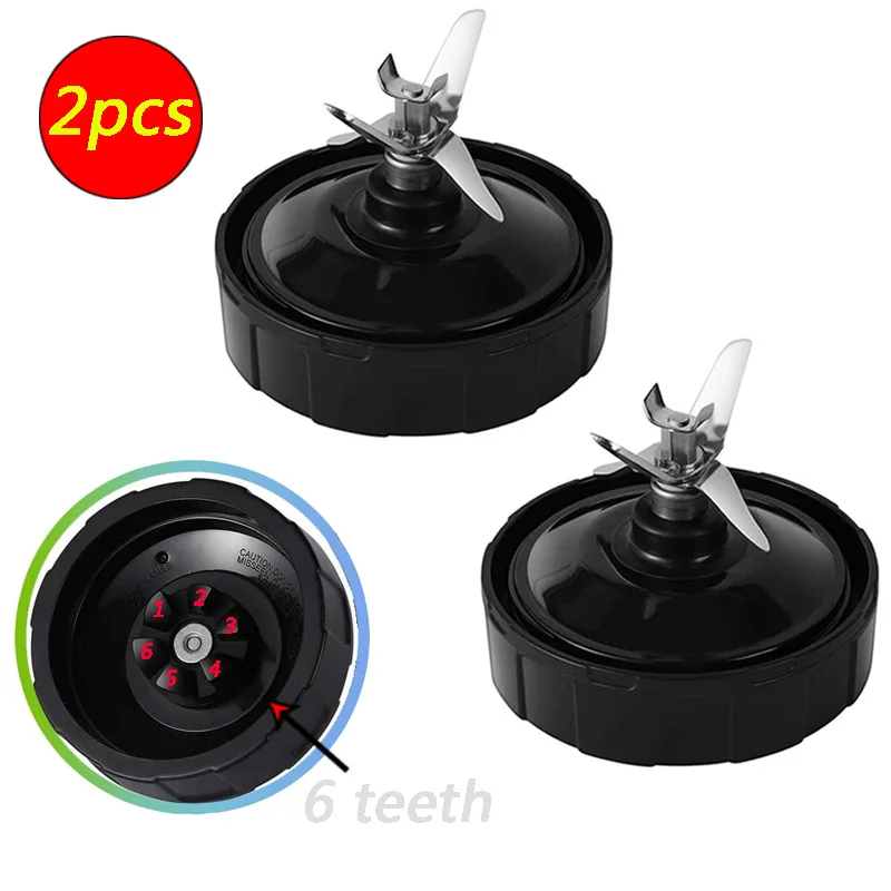 2pcs 6 Fins Bottom Blade for Nutri Ninja Blender Juicer Mixe
