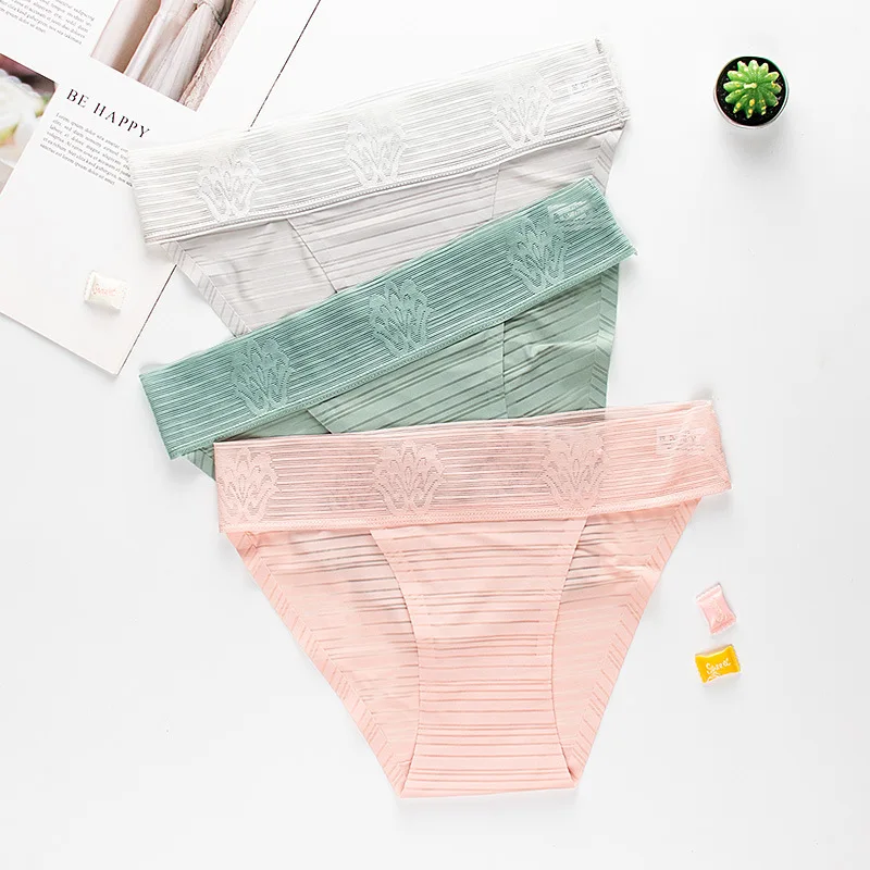 Женское нижнее белье из хлопка Wasteheart прозрачные кружевные трусики с низкой