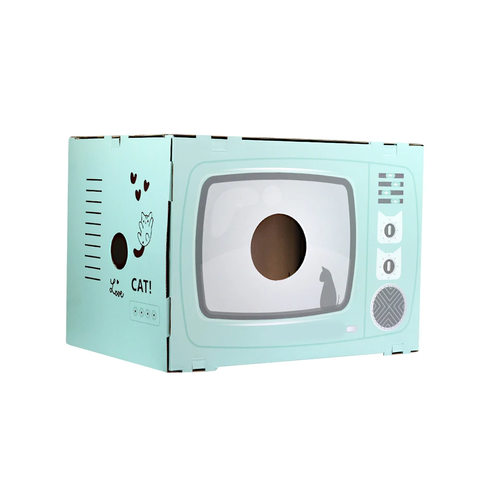 

1pc Adorable Shape Cat Scratch House Adorable Shape Cat Scratch Box Toy Scratcher Bed Pad camera/ TV shape For Pet Cat Supplies