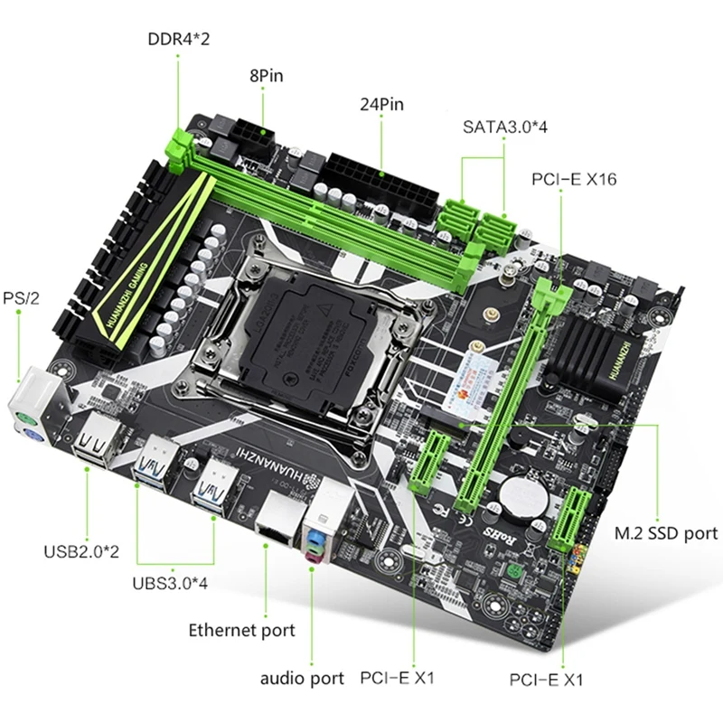 HUANANZHI X99-8M слот для материнской платы LGA2011-3 USB3.0 NVME M.2 SSD Поддержка DDR4 REG ECC память и