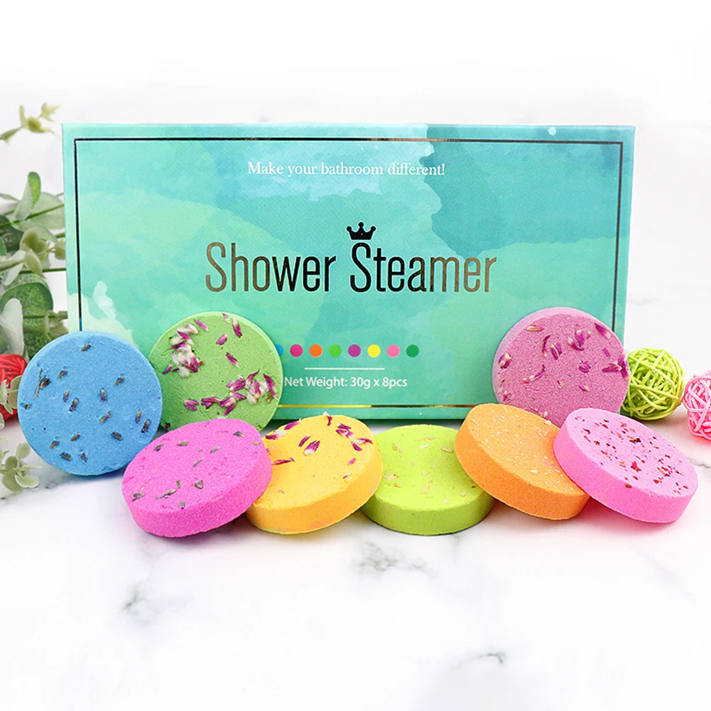 

8pcs Aromatherapy Soap Bath Salt Moisturizing Exfoliating Cleaning Body Skin Bubble Bath Bombs Multicolor Skin Care