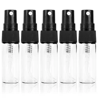5pc 23510ml refillable press pump glass spray bottle oils liquid container perfume atomizer travel refillable bottles