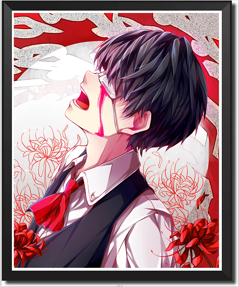 Токийский Гуль аниме постер холст настенное искусство Ken Kaneki персонаж картина