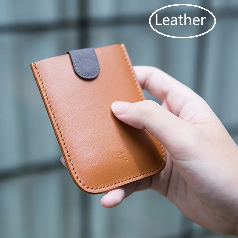 Leather Новое поступление DAX V2 мини тонкий портативный держатель для карт вытянутый дизайн мужской кошелек градиентный цвет 5 карт деньги короткий женский кошелек - Цвет: Leather