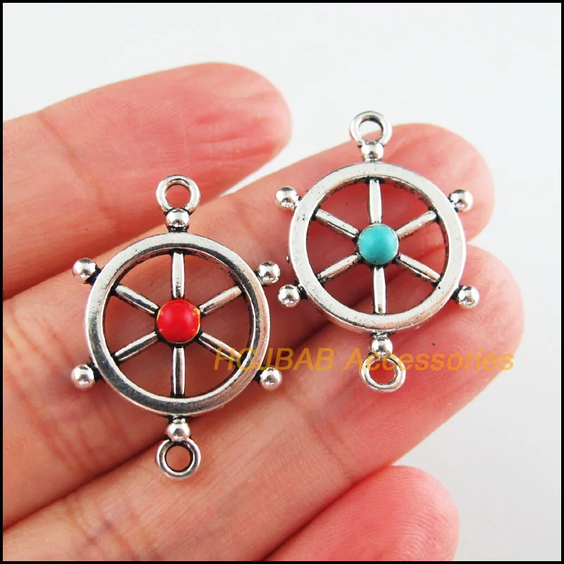 Модные подвески для шлема с красным и синим камнем 15 шт. 18 Х27 мм | Украшения