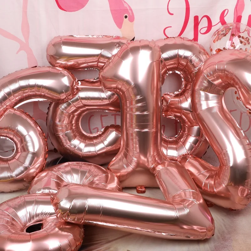 16/32 дюймов розовое золото A-Z буквы алфавита воздушные шары Baby Shower декор для вечеринки в честь Дня Рождения 0-9Number Фольга Свадебный шар вечерние поставки