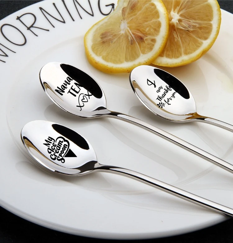 Индивидуальная креативная ложка для чая и кофе из нержавеющей стали подарок на