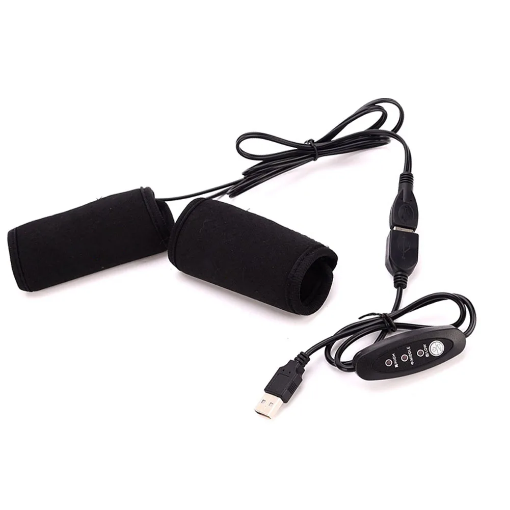 

1 Pair Temperature Control Switch Cycling Warm Universal Motorcycle Handle USB Interface Heating Grip Winter Fast Electric
