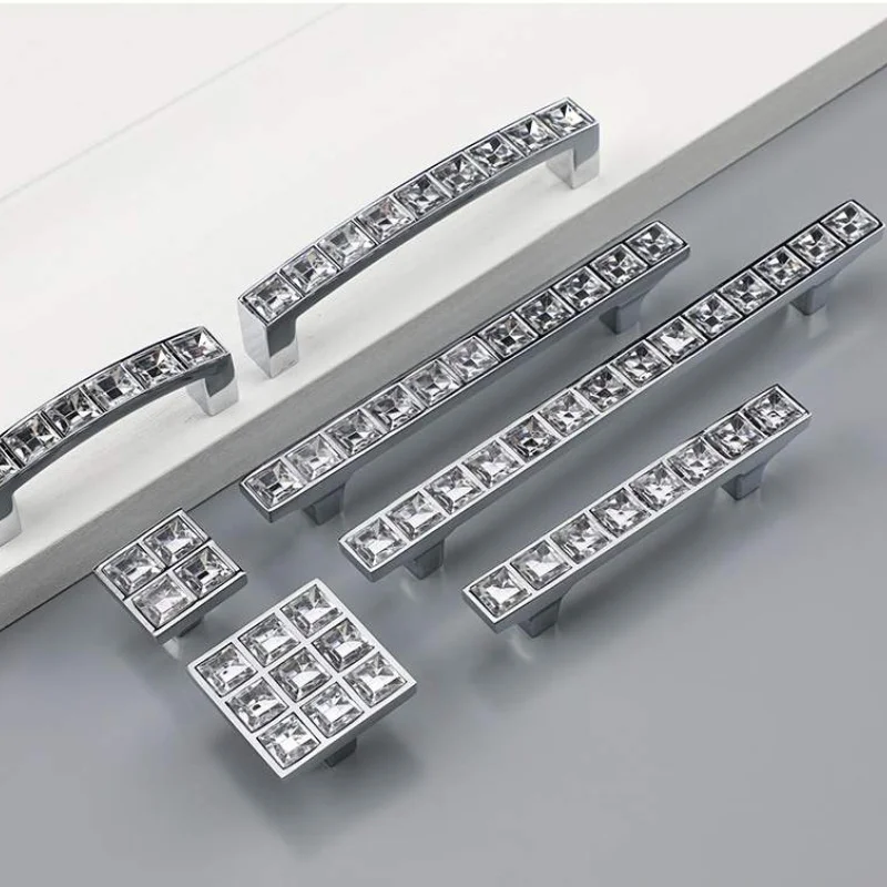 

Crystal Glass Furniture Handles Drawer Knobs Handles for Cabinets and Drawers Wardrobe Pulls Kitchen Cabinets Cupboard Knobs