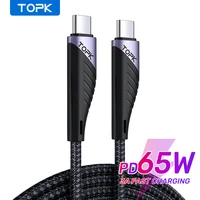 topk ap74 usb c to usb type c cable fast charge pd 65w for macbook pro ipad quick charge 4 0 usbc type c cable for samsung s20