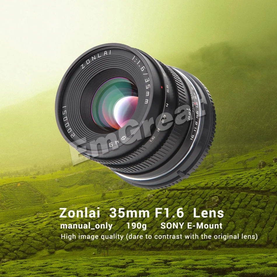 Zonlai 35 мм F1.6 объектив с широкой диафрагмой и ручной премьер-объектив для Sony E-mount DSLR камер для цифровой фотокамеры Fuji крепление a6300 a6500 X-A1 X-A2 X-M1 беззеркальных камер