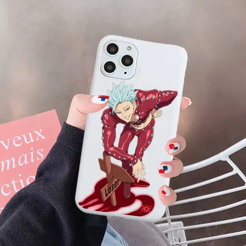 

anime seven deadly sins Phone Case White Candy Color for iPhone 6 7 8 11 12 s mini pro X XS XR MAX Plus
