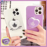 bling glitter love heart bracket phone case for iphone 13 12 11 pro xs max 7 8 plus x xr se 2020 maple leaf soft tpu back cover