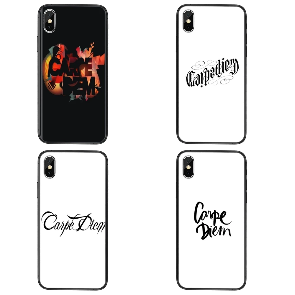 Черная Prime Trend Back Роскошная черно-белая Цитата Carpe Diem Precio для Apple iPhone 11 12 Mini Pro 5 5S SE 5C 6