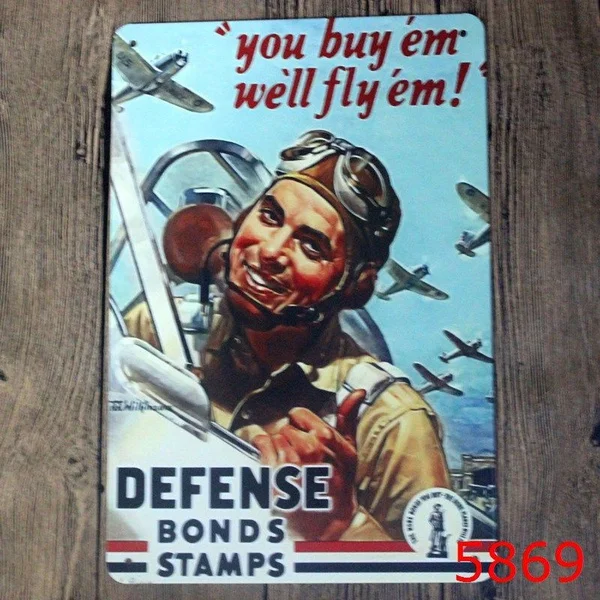 

Metal Tin Sign Defense Bonds Stamps Bar Pub Vintage Retro Poster Cafe ART
