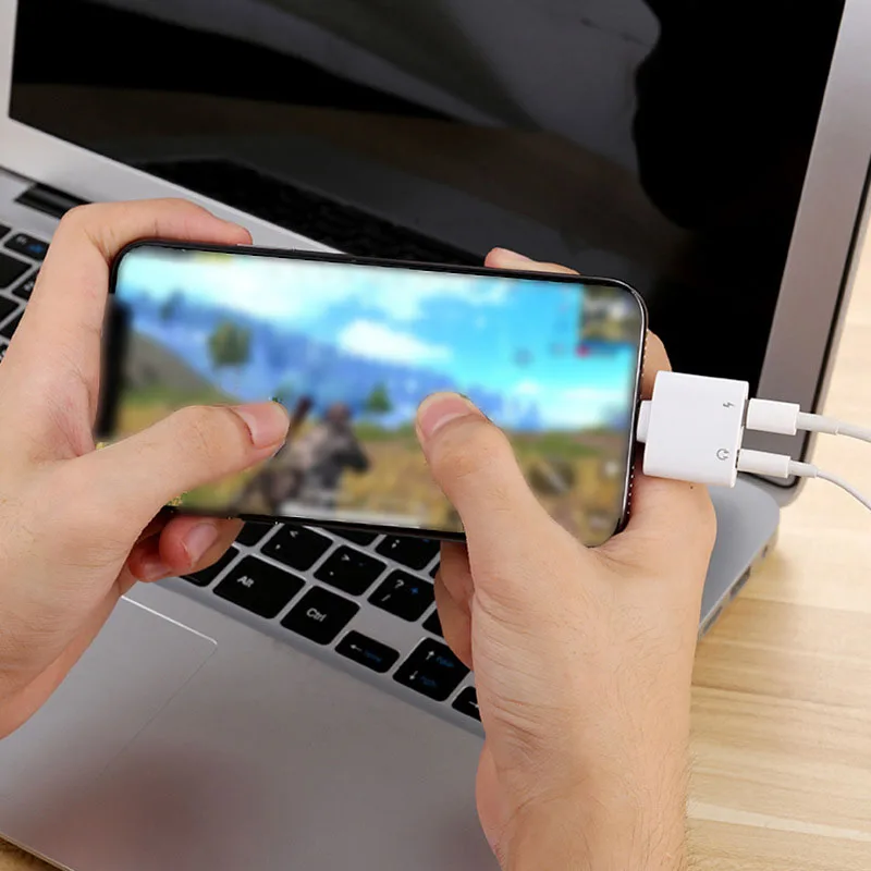 Два порта в кабель наушники зарядное устройство адаптер для IPhone XS Max X 10 XR 7 8 Plus