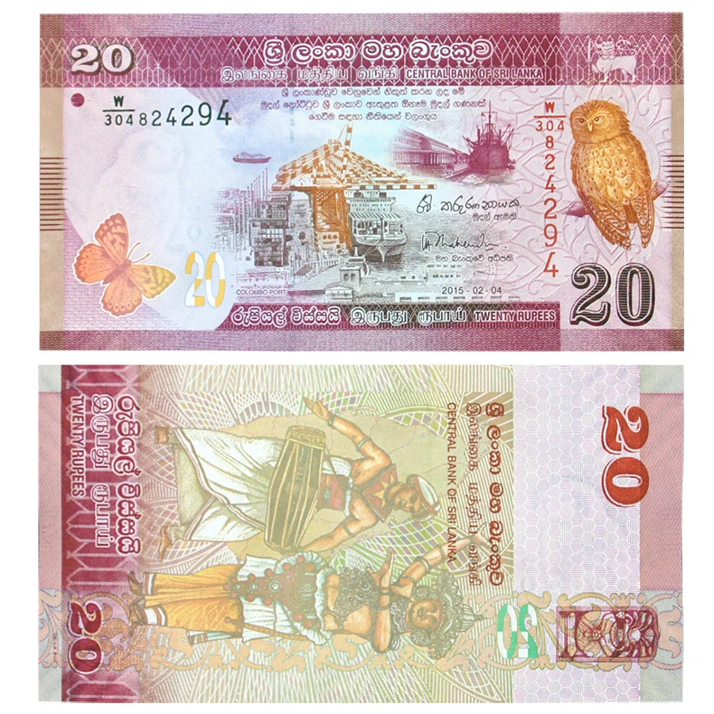 

Brand New Asia Sri Lanka 20 Rupee Banknotes Foreign Currency Leaflet Owl 2015