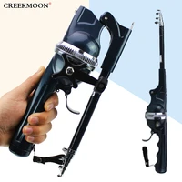 1setbag portable folding mini fishing rod telescopic epoxy resin poles with reel line travel rods for fish folded spinning rod
