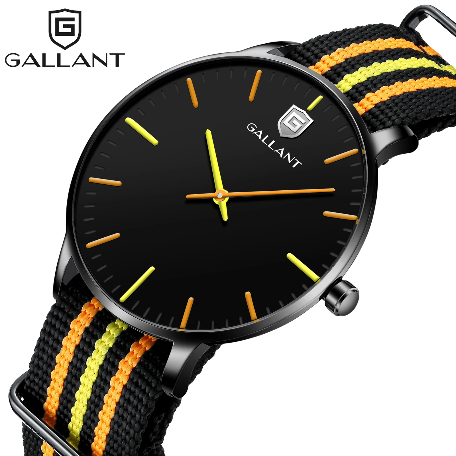 Мужские часы мужские наручные кварцевые с нейлоновым ремешком минималистичные