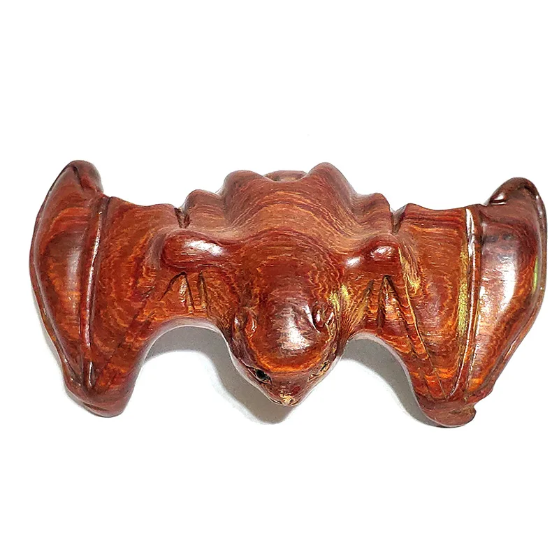 

Y6379 - 20 Years Old 2" Hand Carved Ebony Ironwood Netsuke - Pretty Bat