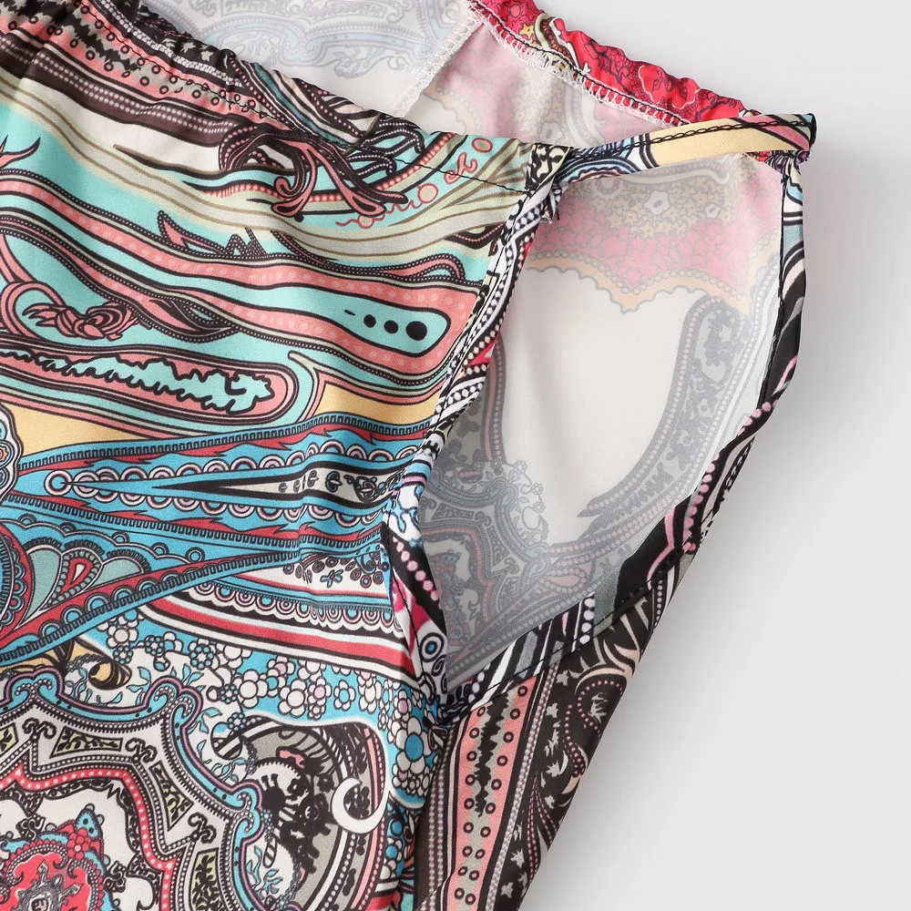 

Summer dresses casual Mini dress women dress Prints Summer Vintage Boho Mini Maxi Evening Party Beach Floral Dress