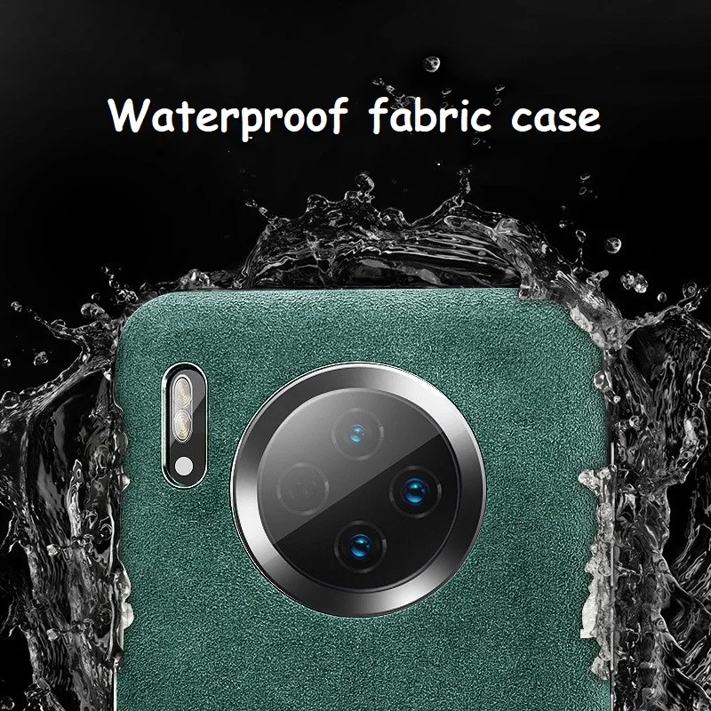 Buy Alcantra النسيج قضية الهاتف لهواوي ماتي 30 ماتي 20 P30 ماتي 30pro الأخضر الجلود النسيج غطاء الأعمال Stlye مقاوم للماء حالات