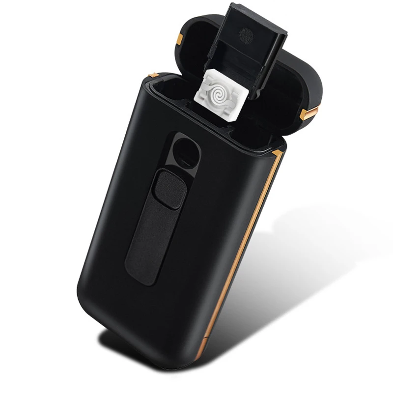 

Thin Cigarette Case with Electric Heating Wire Cigarette Lighter 20PCS USB Encendedorse Smoking Men Box Smooth Surface Gifts