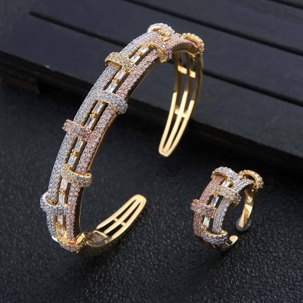 Модный Роскошный Штабелируемый браслет для женщин свадебный с фианитами класса