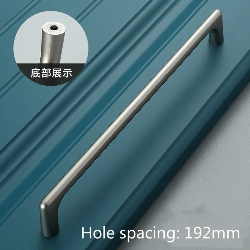 nickel gray CC192MM Черная Современная Минималистичная дверная ручка, шкаф из цинкового сплава, ящик для шкафа, шкафчик, винный шкаф, прикроватный шкаф, длинная ручка - Цвет: nickel gray CC192MM
