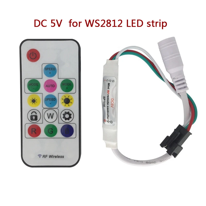 Миниатюрный светодиодный RGB контроллер 3 кнопочный радиочастотный 14key 21key для WS2811