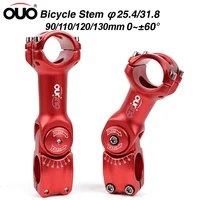 ouo adjust stem 0 60 degree bike handlebar stem 25 431 8mm mountain road fixie adjustable mtb stem 90110120130mm handle part