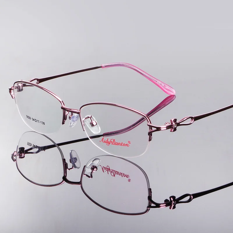 Новая модная металлическая Женская оправа для очков светильник полуоправа