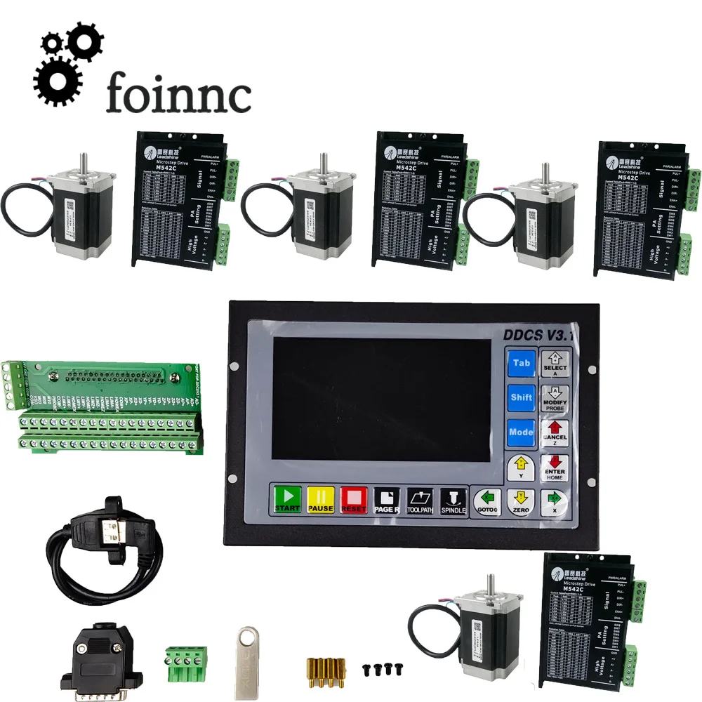 

CNC mach3 kit 1 4-axis controller DDCSV3.1 + 4 Leadshine drives M542C + 4 Leadshine stepper motors 57HS21A