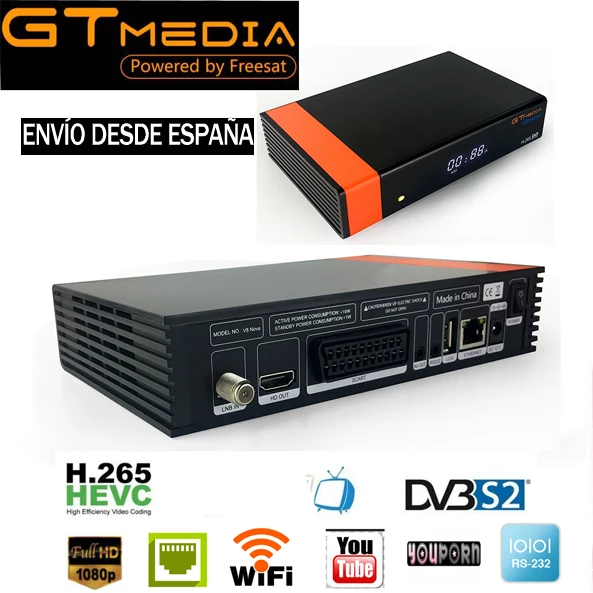 Gtmedia спутниковый ресивер V8 NOVA DVB S2 H.265 с камерой встроенный Wi Fi NOVA|Спутниковое ТВ| |